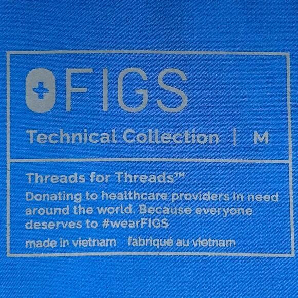 Figs Casma Royal Blue Short Sleeve Three-Pocket Scrub Top - Picture 8 of 9